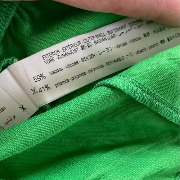 Zara Green Ruffled Cropped Tank Top Size L - Picture 5 of 9